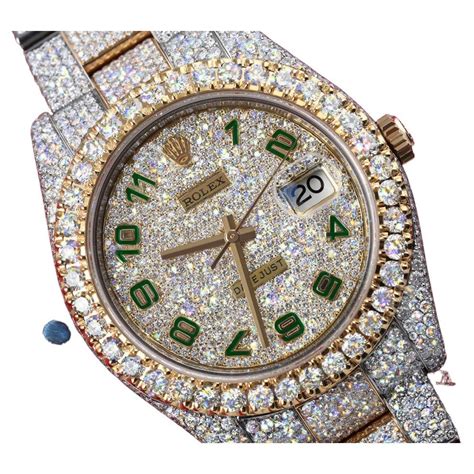 arabic rolex green|rolex arabic numerals iced out.